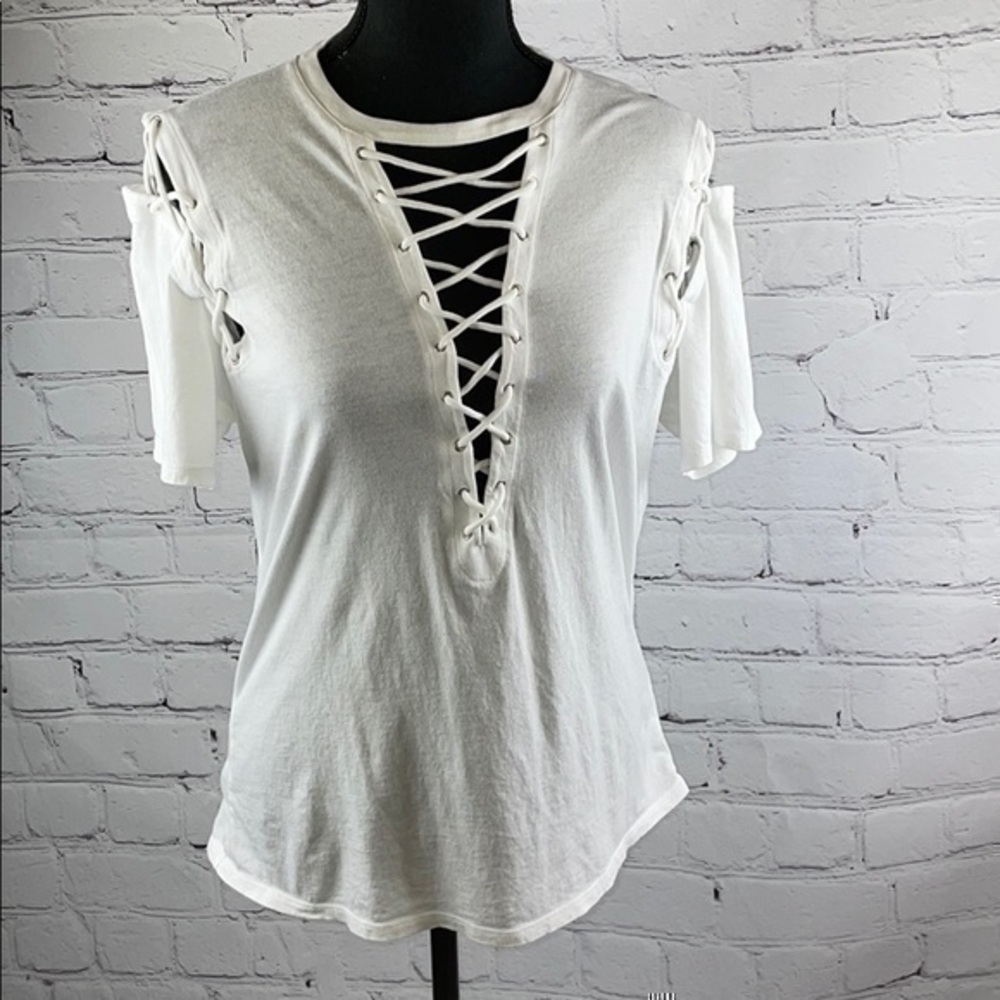 UEC Guess white laced detail t-shirt extra small
